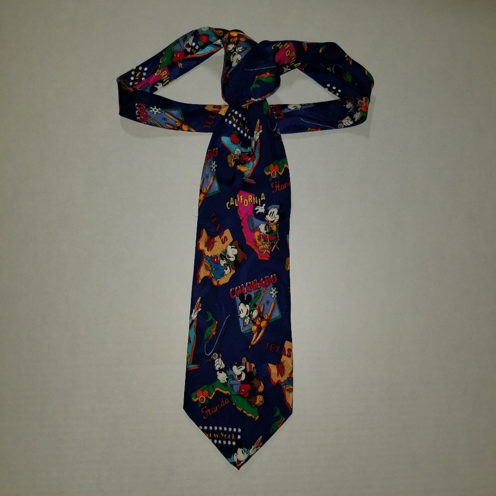 Vintage Mickey Inc Silk Tie Mickey Mouse States